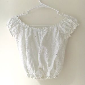 White Off The Shoulder Crop Top